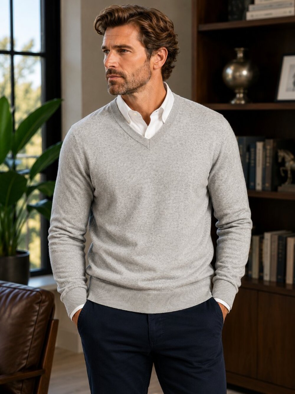 Brooks Brothers Light Gray V-Neck Sweater – XXL – NWT